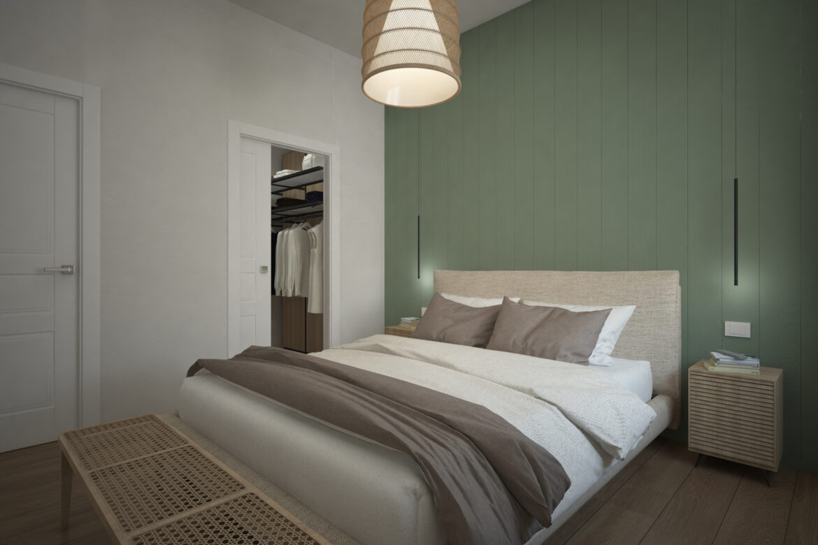 3D render visualizzazioni grafiche arredo soluzioni d'arredo rendering showroom appartamento privato camera